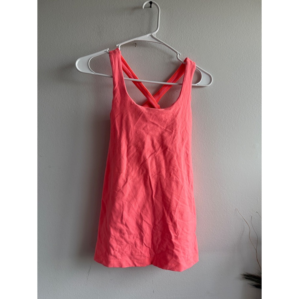 Beyond Yoga Womens Neon Coral Pink Strappy Back Workout Tank Top Small SP15AW